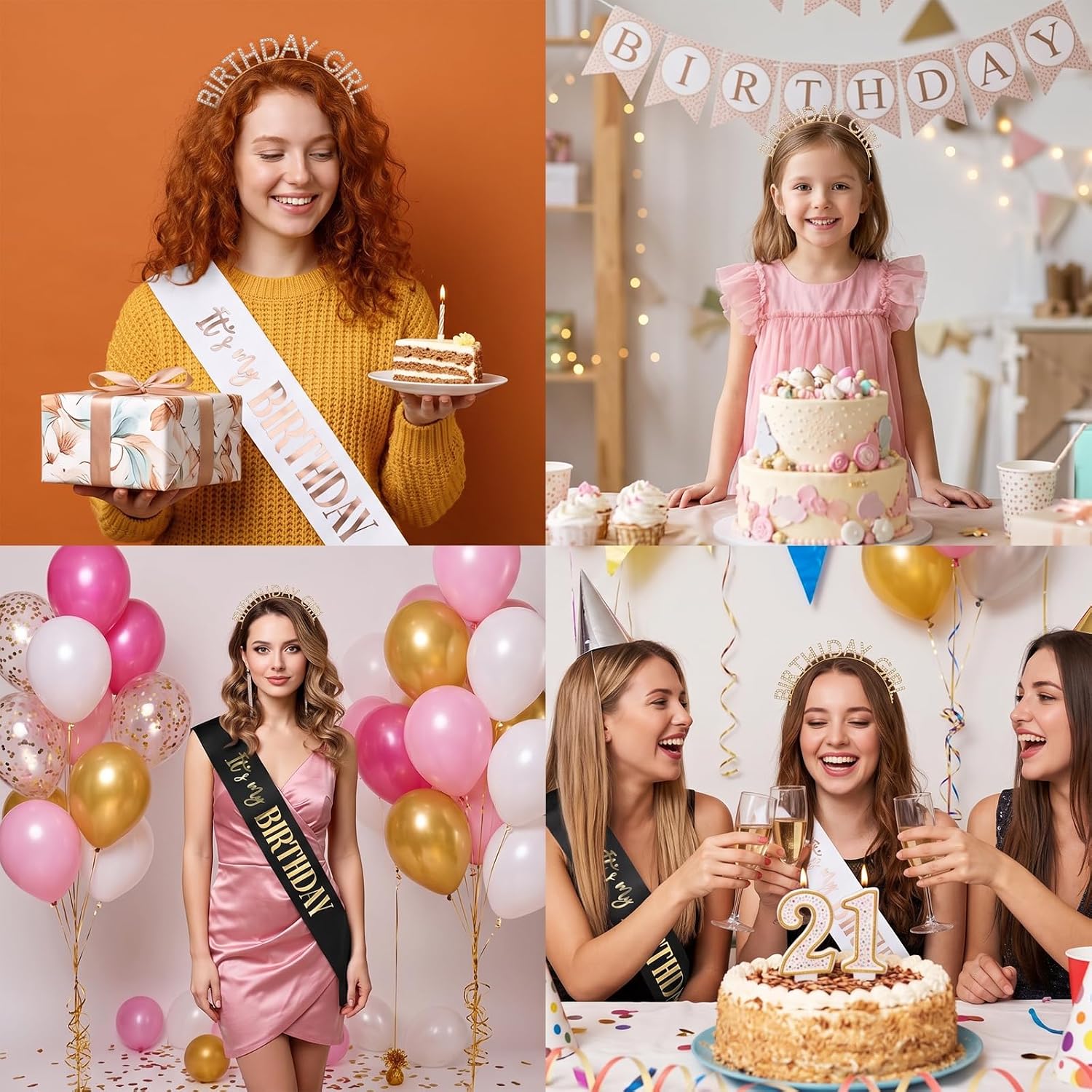 3 Pcs It's My Golden Birthday Sash and Crown Set Gold Foil Birthday