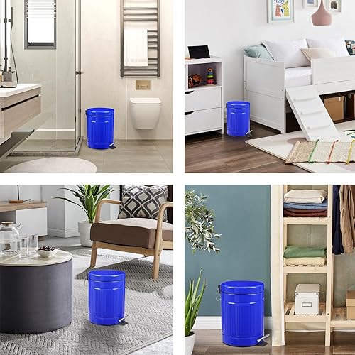 Miniatura 5 de Basura para mascotas de 5 L con tapa, mini cubo de pedal de metal, cubo de basura pequeño para el hogar, automóvil u oficina