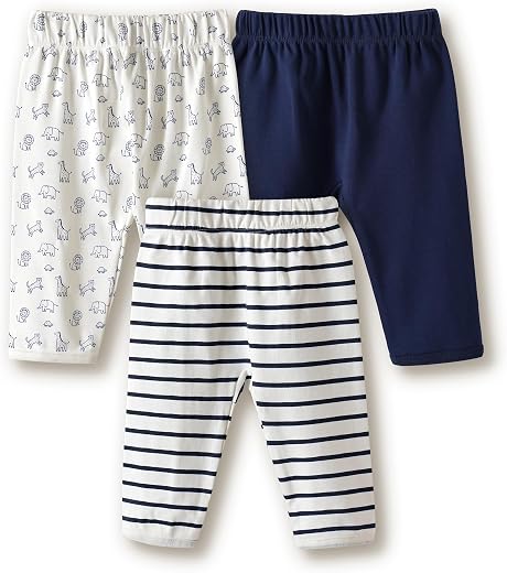 Amazon Brand - Symbol Unisex 100% Cotton Baby Pyjama With Soft Elasticated Wasitband (Available in Pack of 3 &amp; 6)