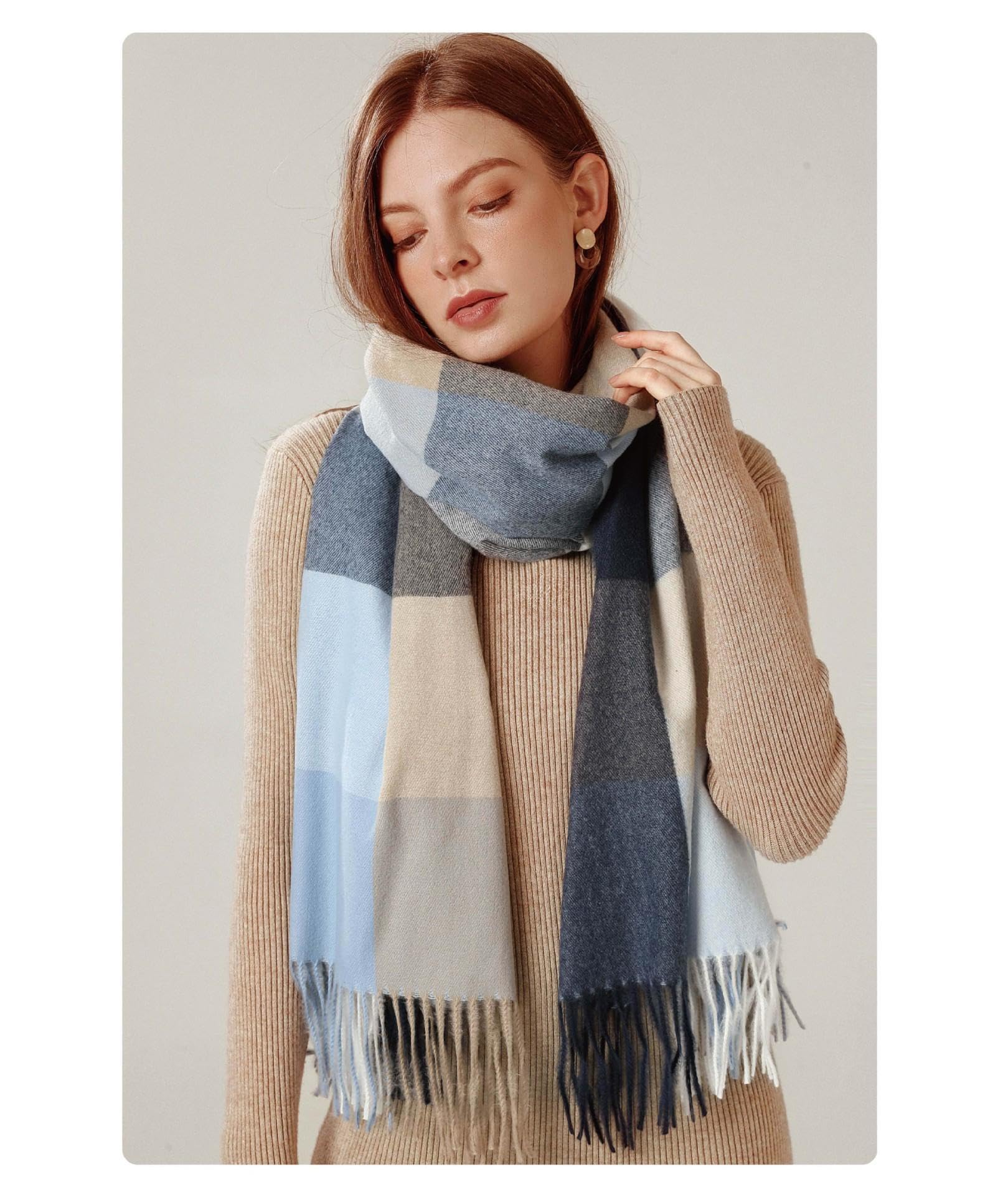 Szalik szal szaliki damskie męskie szale szalik damski w paski szal w kratę elegancki jesienno-zimowy szalik kaszmirowy