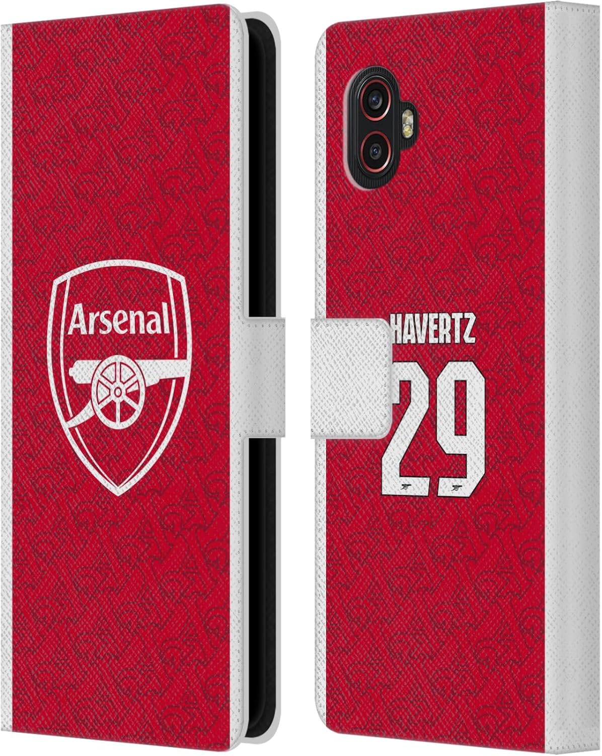 Head Case Designs Officially Licensed Arsenal FC Kai Havertz 2025/26 Players Home Kit Leather Wallet Case Compatible with Samsung Galaxy Xcover6 Pro/Pro2