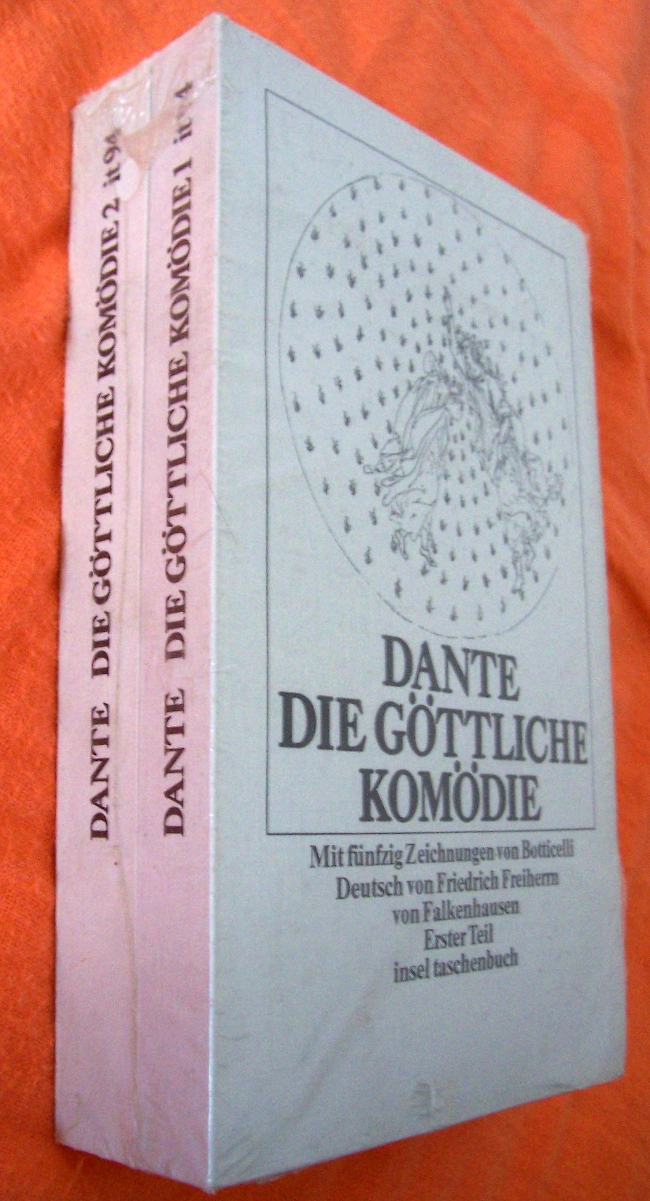 Dante - Die göttliche Komödie. Mit fünfzig Holzschnitten von Botticelli. 2 Teile in 2 Bänden