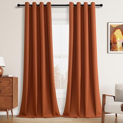 Miniatura 13 de Cream Linen Blackout Curtains 96 Length 2 Panels Set for Living Room Bedroom, 100% Black Out Thermal Insulated Linen Drapes, Room Darkening Grommet