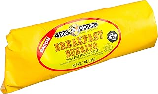 Don Miguel Whole Eggs,Bacon & 3Cheeses Breakfast Burrito, 7-Ounce Individually Wrapped Packages (Pack of 12)