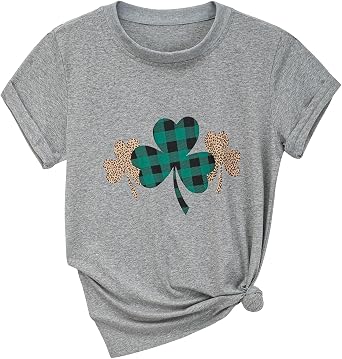 St Patricks Day Shirt Women Saint St. Patrick's Shamrock Irish Lucky Outfits Shirts