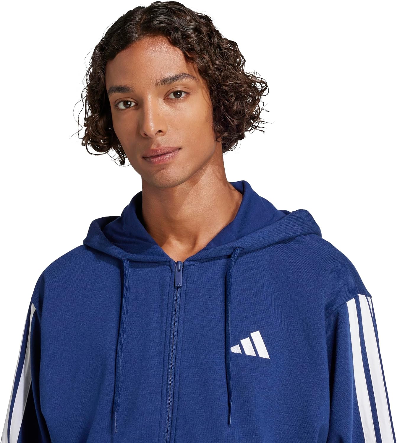 adidas Essential Three Stripes French Terry Fullzip Hoodie Men's Hooded Sweatshirt (Pack of 1) image 5