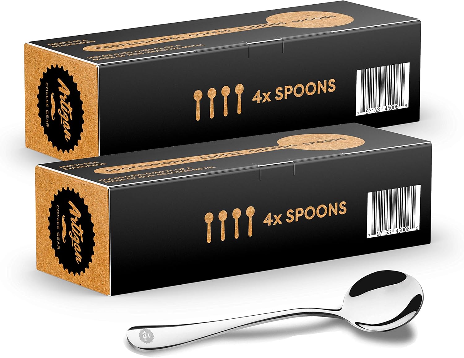 Specialty Coffee Association (SCA) Professional Coffee Cupping Spoon - Stainless Steel (8 Spoons)