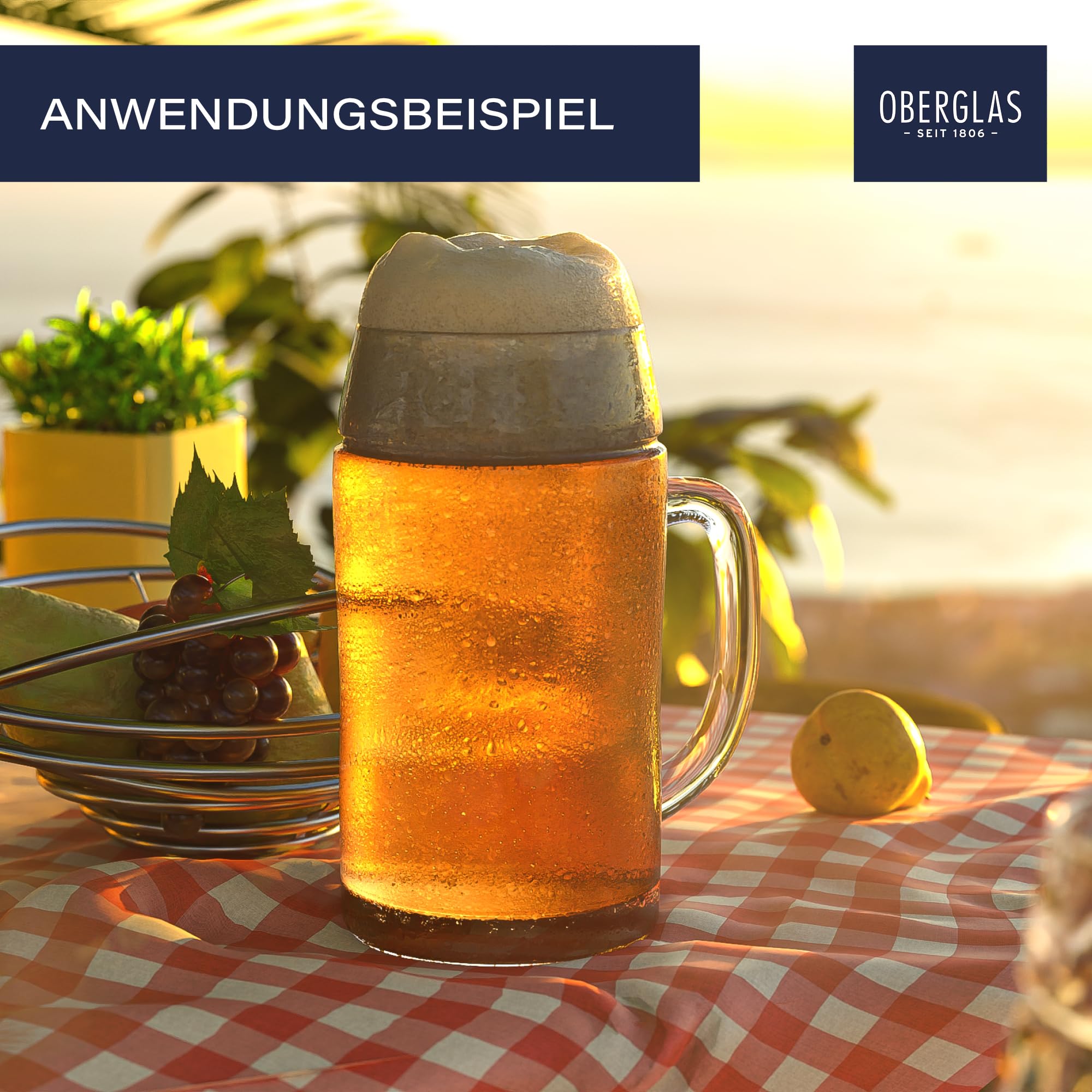 Boccale da birra Stölzle Oberglas Styria/Set di 6 boccali da birra da 1 litro/Robusto boccale da birra/Maßkrug in vetro soda-calce/Lavabile in lavastoviglie