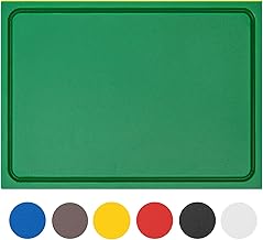 Sturdy Plastic Chopping Board, Green, 45 x 30 x 2 cm, Dishwasher Safe, Extra Thick, Knife-Friendly, Choice of Colours and Sizes, HACCP Fruit & Vegetable Kitchen Board, Chopping Board with Juice