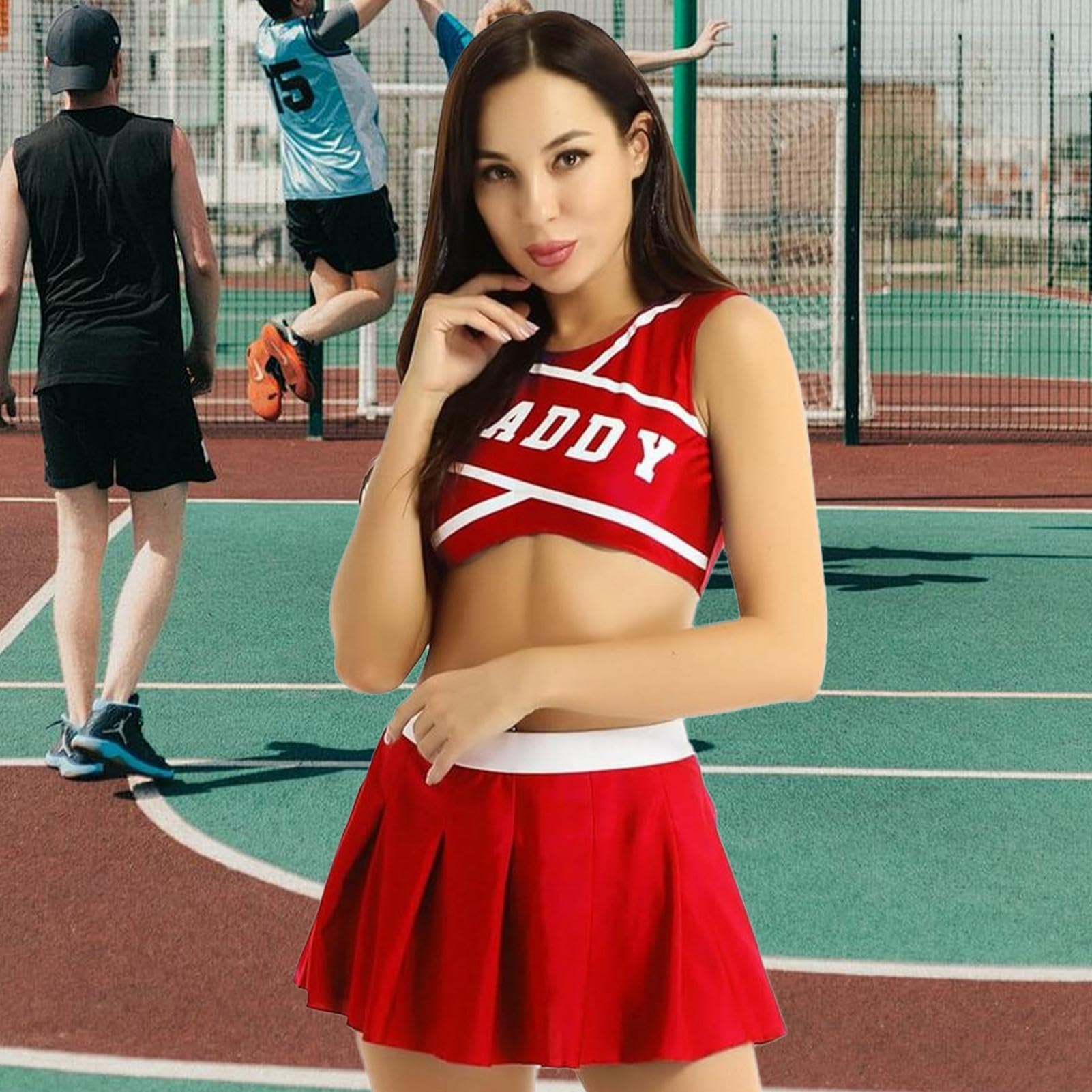 Sexy Cheerleader-Kostüm für Damen, modisches Cheerleader-Outfit, Cheerleader-Outfit, bequeme Damen-Cheerleader-Uniform für Weihnachten, Halloween, Muttertag, Valentinstag