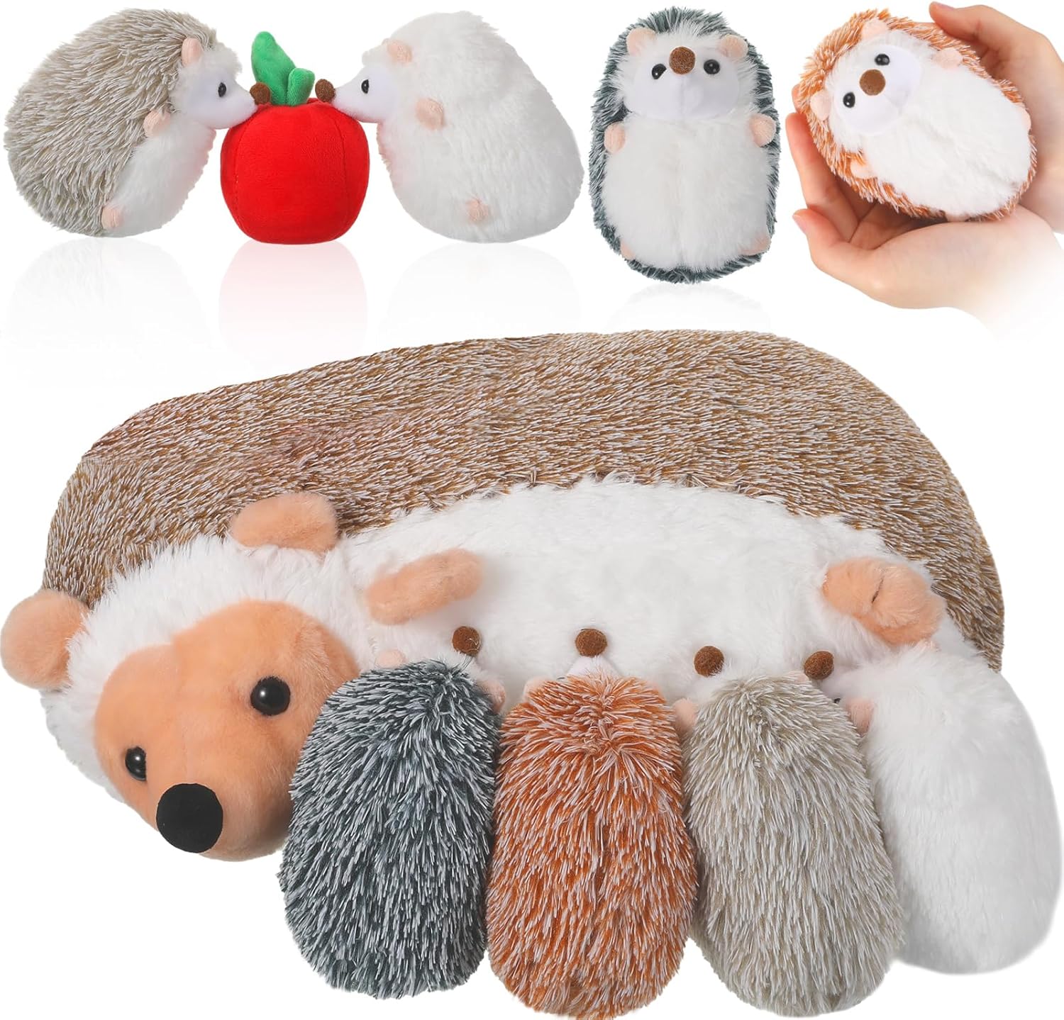 6 Pcs Hedgehog Stuffed Animal Hedgehog Toy Adorable Mommy