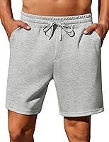 Pinspark Men's 7" Lounge Sweat Shorts - Soft 4-Way Stretch Gym Workout Casual Shorts with Pockets & Drawstring