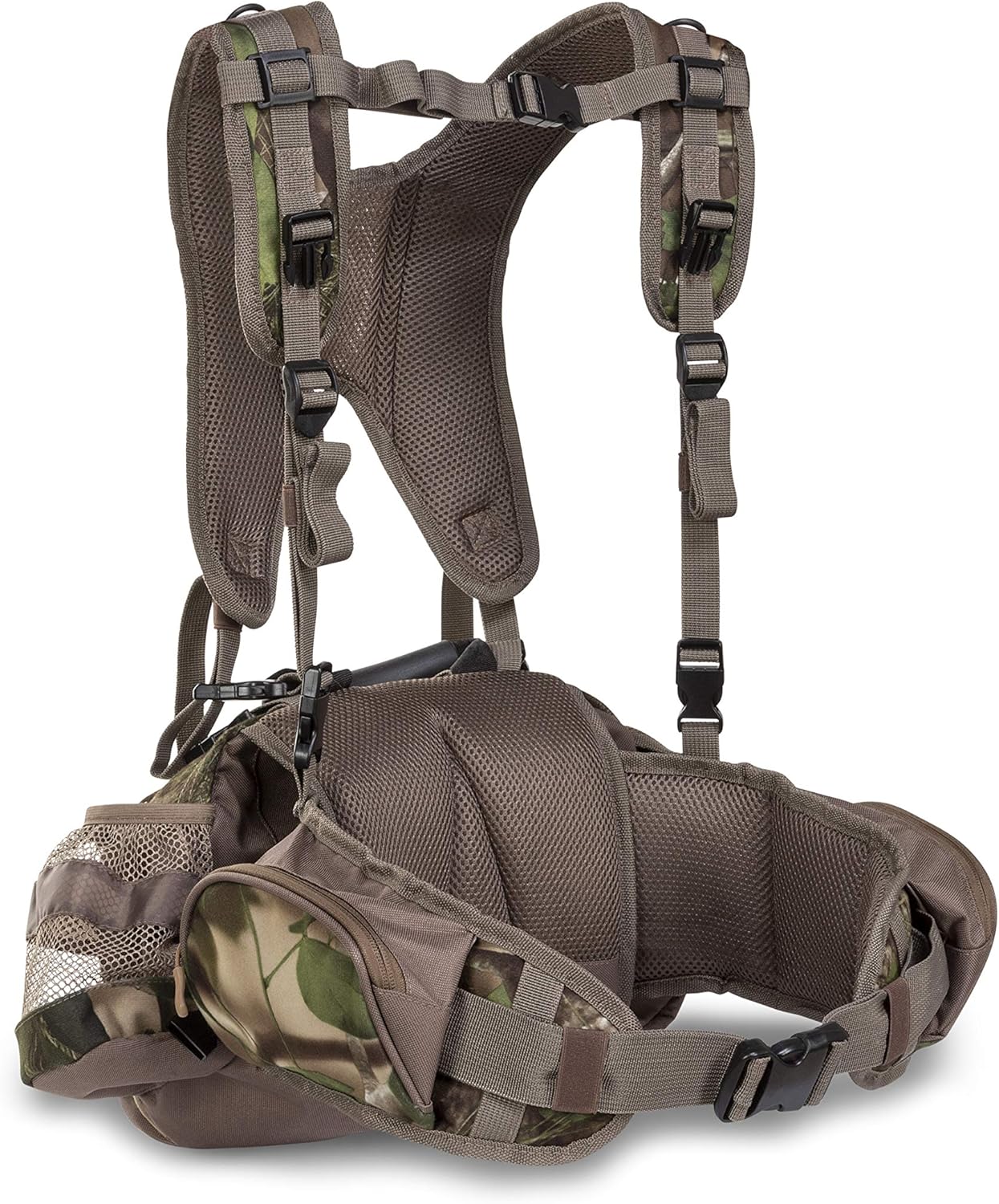 North Mountain Gear Camouflage Premium Harness Pack Lightweight Waterproof Military Hunting Climbing Camping Backpack Woodland Green Full Harness Pack