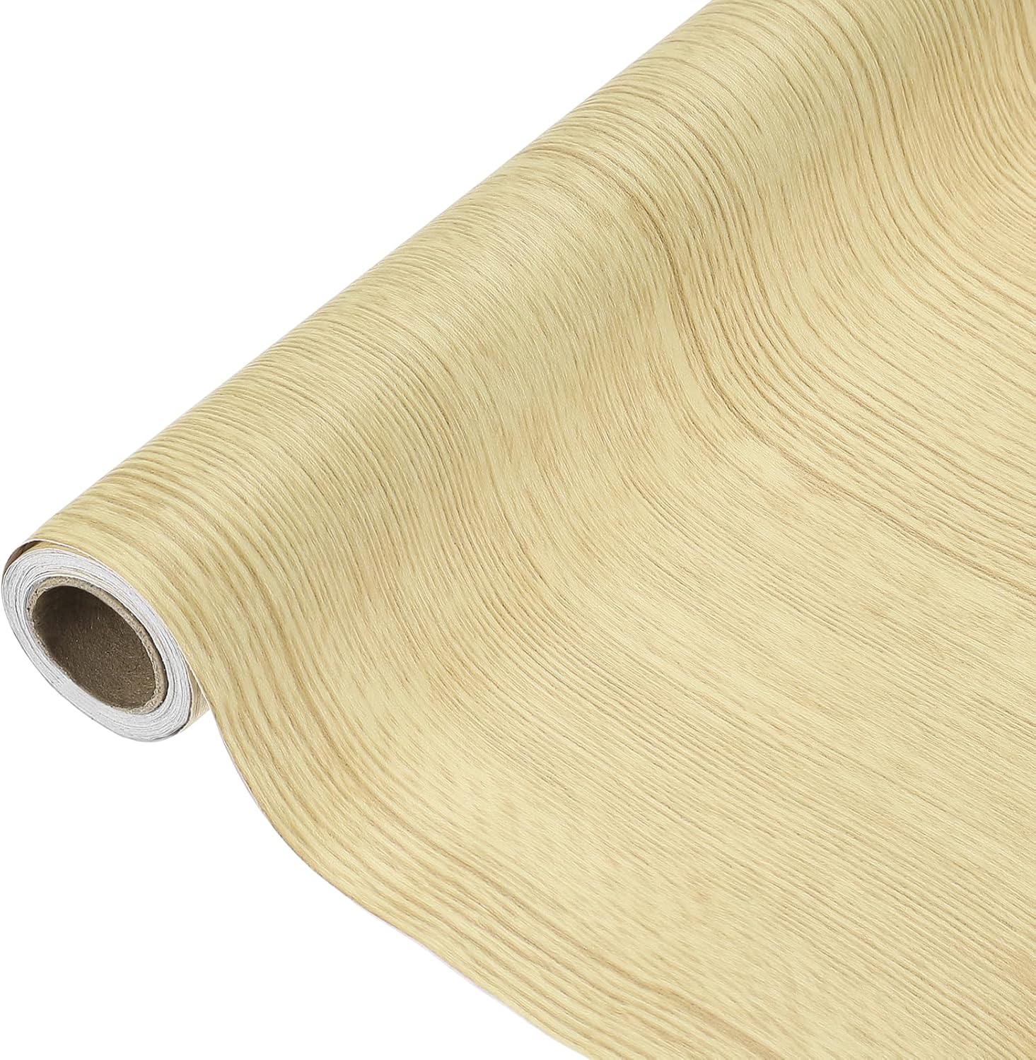 uxcell Wood Grain Contact Paper 31.5"x118" Self-Adhesive Wallpaper Waterproof Wood Peel and Stick Countertops for Home Kitchen Countertop Cabinet Bathroom, White