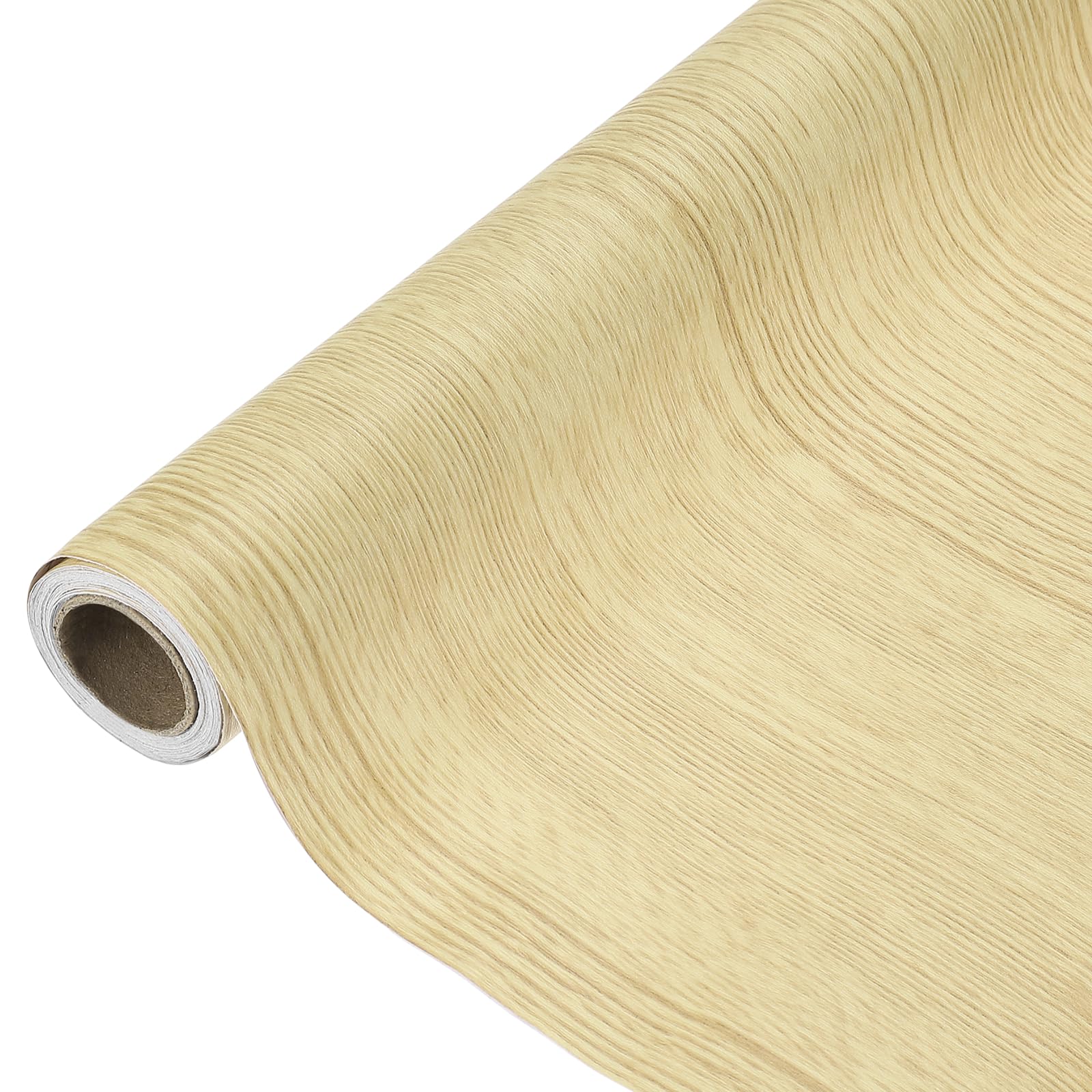 sourcing map Wood Grain Contact Paper 60 x 300cm Self-Adhesive Wallpaper Waterproof Wood Peel and Stick Countertops for Home Kitchen Countertop Cabinet Bathroom, Yellow