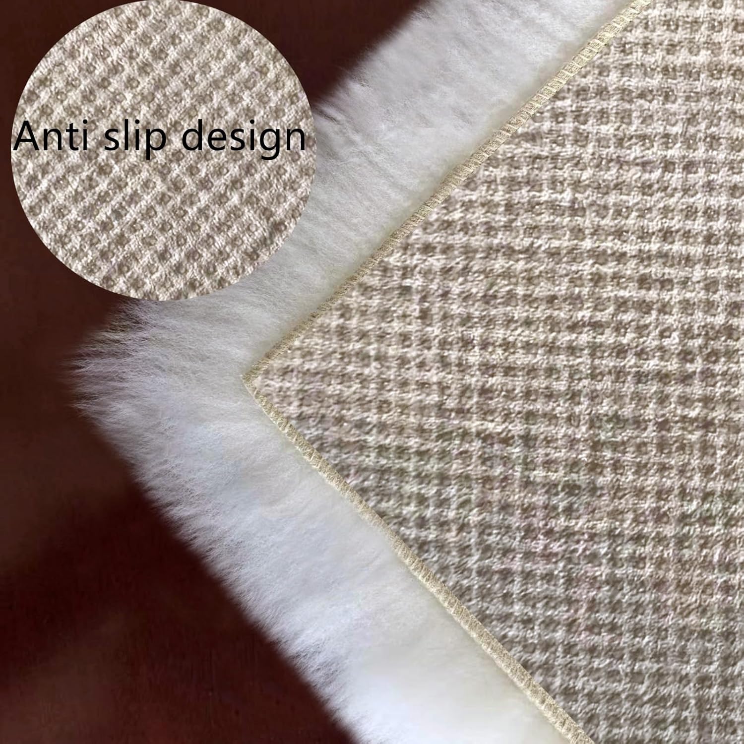 Real Natural Wool Chair Cushion Non-Slip Comfortable Genuine Sheepskin Seat Pad for Sofa Restaurant Car Seat Office Chair Pads(18x18 Inch,1 Pcs,Cream White)