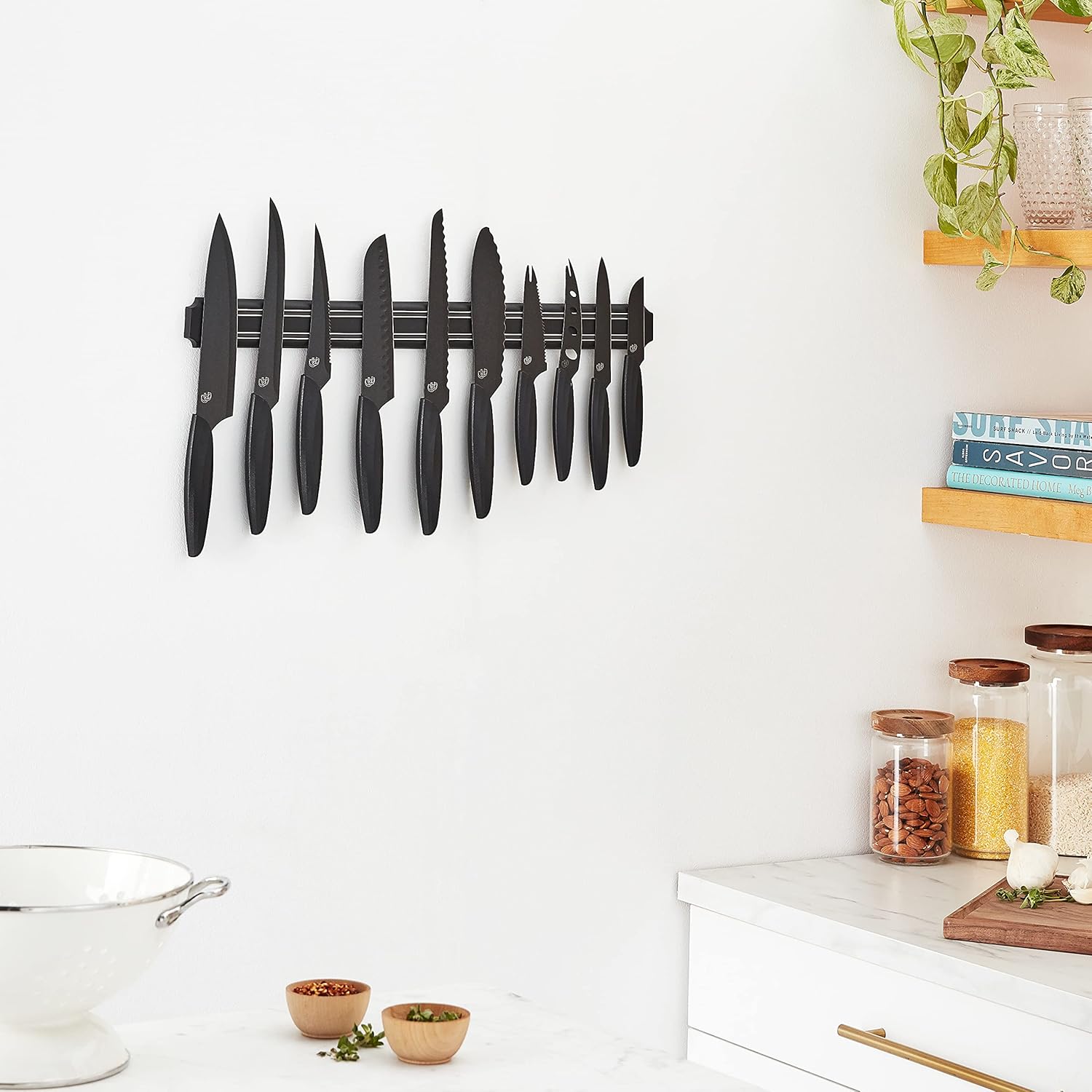 Buy 1 get 1 GELA EK-0848 10 Piece Knife Set With Magnetic Bar, 3, Black Free Shipping Offer GELA EK-0848 10 Piece Knife Set With Magnetic Bar, 3, Black