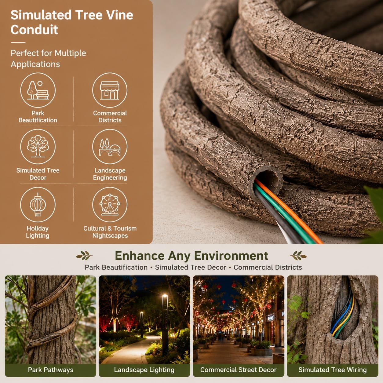 Rattan-Kunstbaum-Kabelkanal Für Den Außenbereich