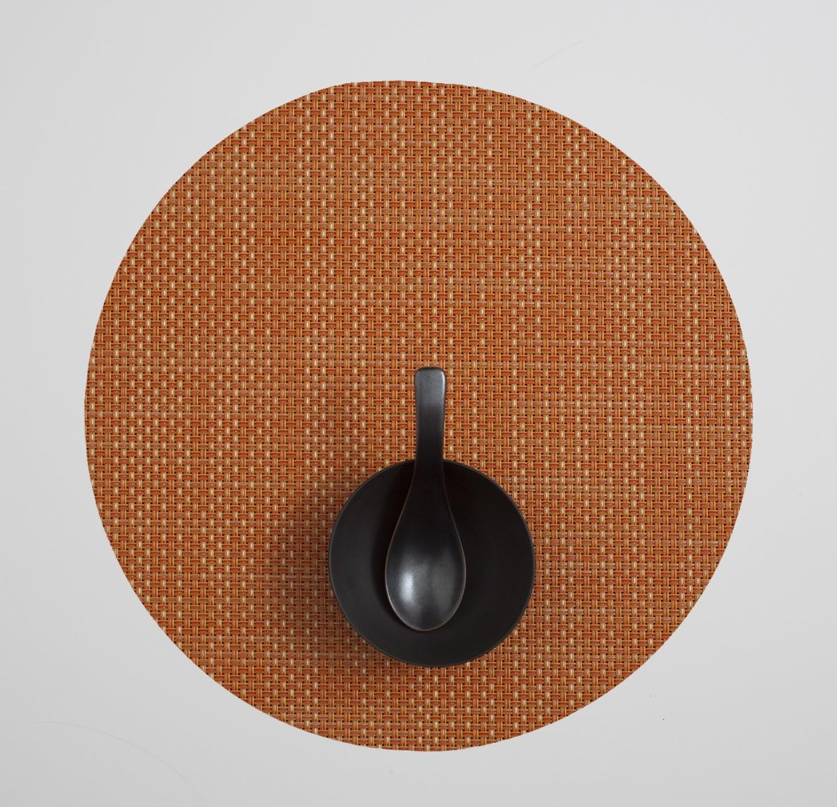 Chilewich Basketweave Round Placemat, 15" Papaya Kitchen