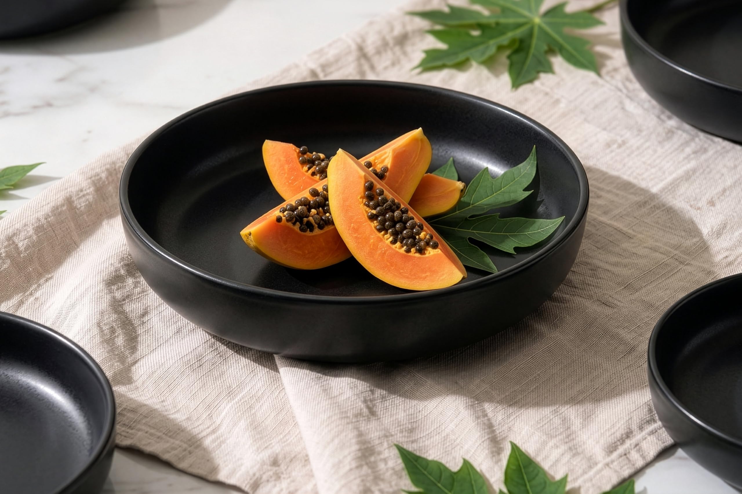 konsimo. VICTO Assiette Creuse pour 6 Personnes - Service de Table 6 Personnes - Passe au Lave-vaisselle Micro-ondes - Service Vaisselle - Assiettes Creuses - Vaisselle - 18,5 cm - Nero