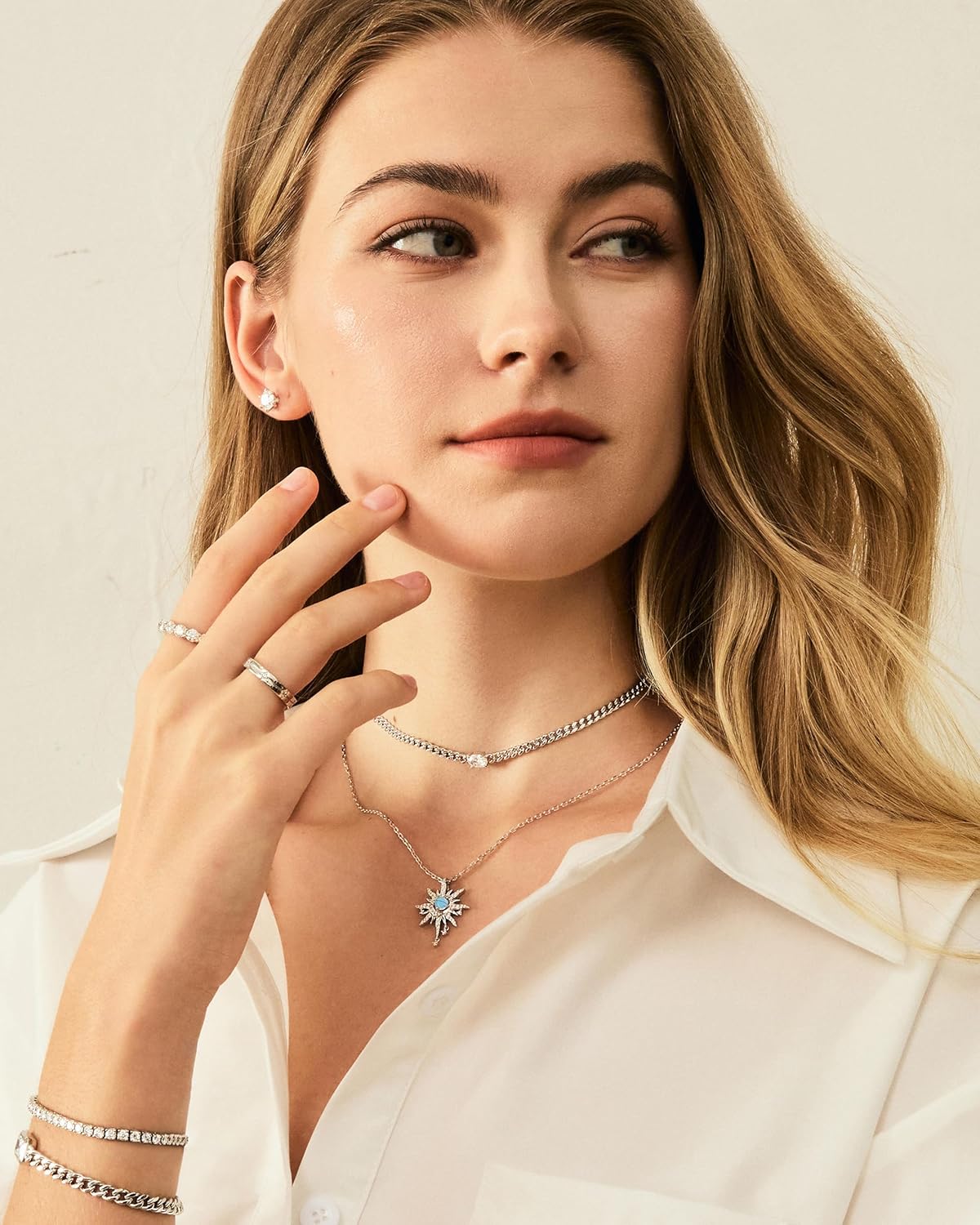 FANCIME Soluna Nexus Necklace for Women Sterling Silver Moon Jewelry Sun Pendant Fine Jewelry Gemstone Birthday Mothers Day Gifts for Wife - Image 2