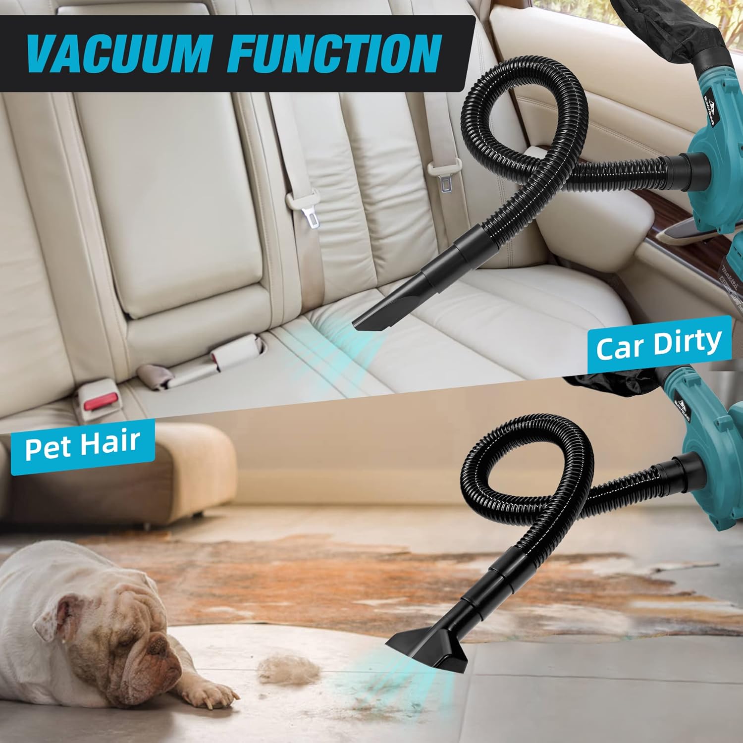 Cordless Leaf Blower for Makita 18V Battery,Electric Jobsite Air Blower with Brushless Motor,6 Variable Speed Up to 180MPH,2-in-1 Handle Electric Blower and Vacuum Cleaner(Battery Not Included) - Image 3