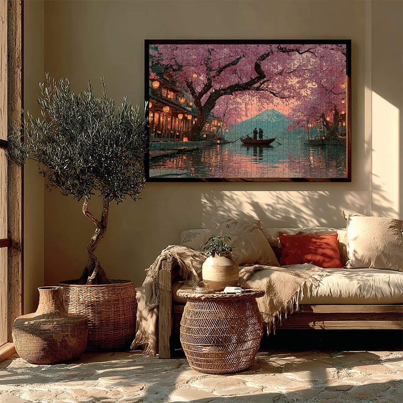 áRbol Puzzle de 2000 Piezas para Adultos, Puzzle Madera con Caja 99x70cm, Rompecabezas Adultos de Alta Dificultad, DIY Juego de Rompecabezas, Pasatiempo Creativo, Decoración de Verano, (Bote) T-1484