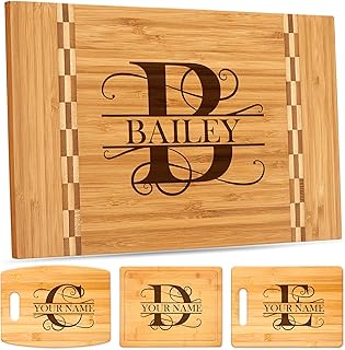 Personalized Cutting Board, Custom Engraved Bamboo Cutting Boards, Customized Name and Monogram Charcuterie Board, Christmas Gift for In Law/Men/Woman/Couples/Family/Parents/Engraved in USA by MSC