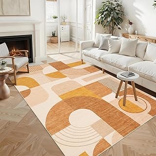 CAROMIO 8x10 Living Room Rugs Washable, Boho Geometric Large Area Rug fo...