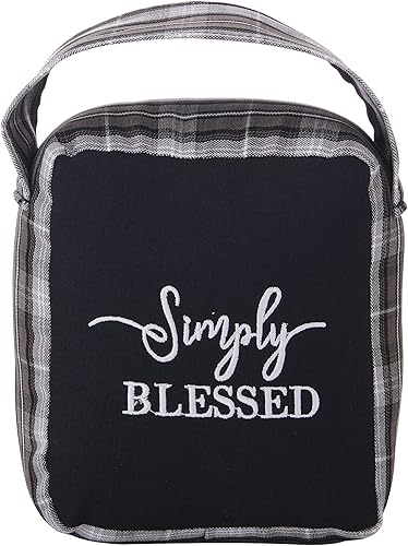 Elements Plaid Simply Blessed - Tope de puerta de tela ponderada, poliéster