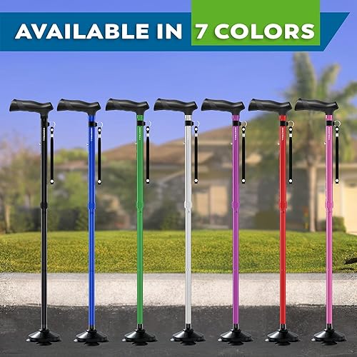 Miniatura 31 de Walking Cane for Men & Women Foldable, Adjustable, Heavy Duty, Free Standing, All Terrain, Collapsible Walking Sticks for Seniors & Adults Púrpura