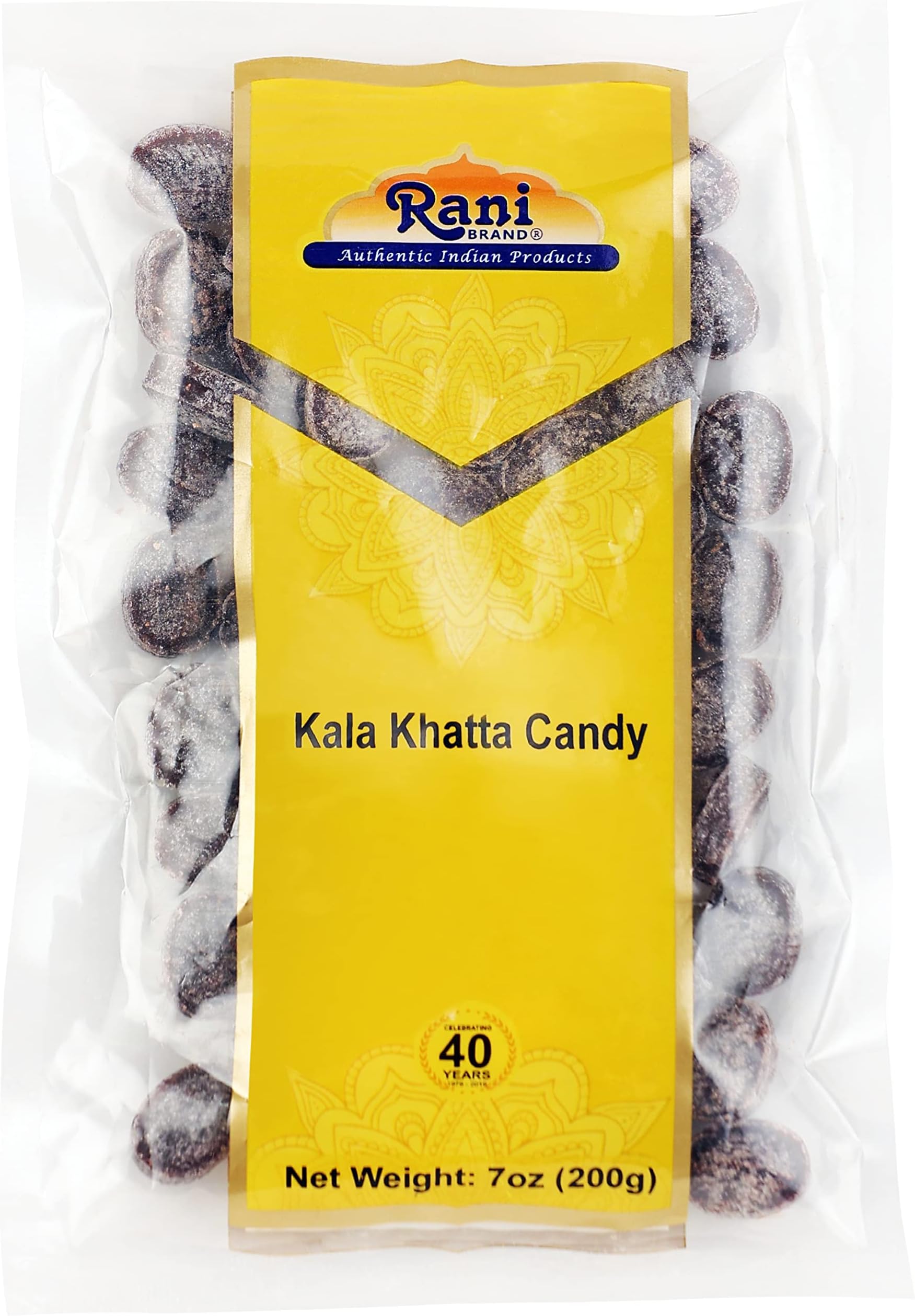 Rani Kala Khatta Candy 7oz (200g) ~ Indian Tasty Treats | Vegan | Gluten Friendly | NON-GMO | Indian Origin