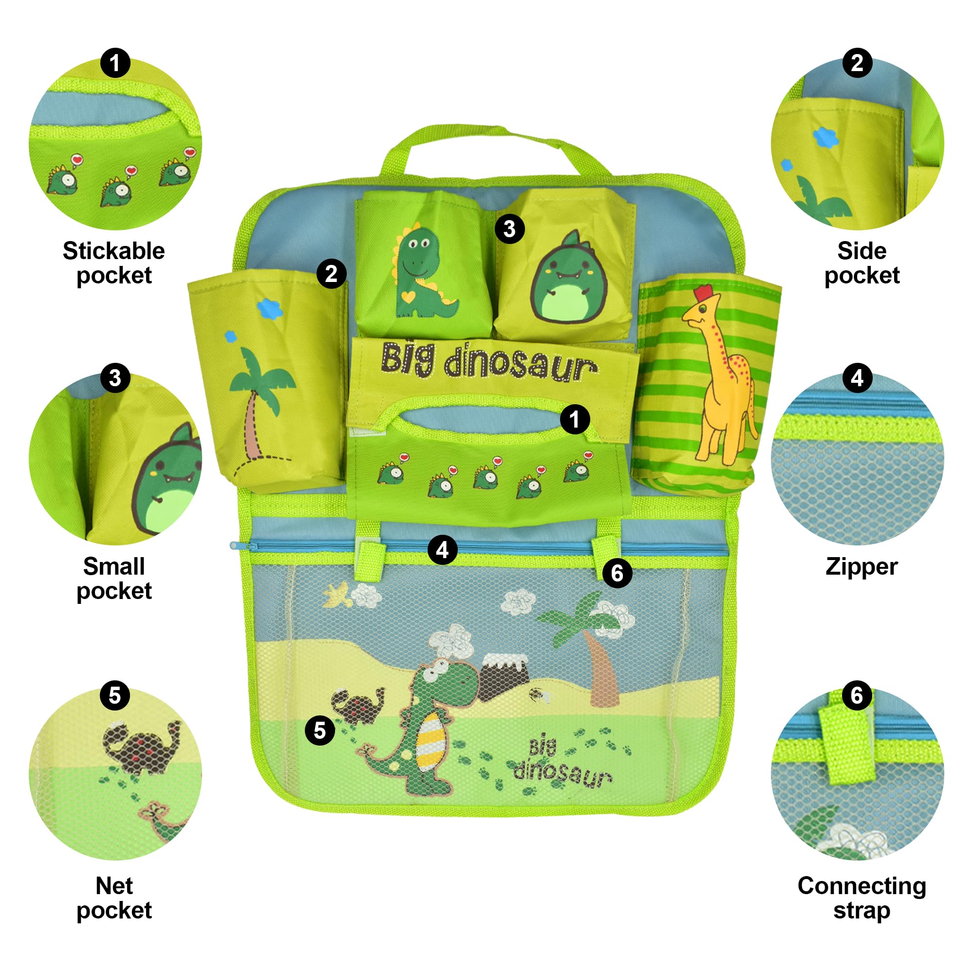 Protezione Sedile Auto Posteriore Per Bambini Con Tasca Organizer - 2 Pezzi