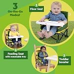 Bright Starts John Deere Chaise de booster portable Pop 'N Sit, assise au sol, utilisation intérieure/extérieure, pliage compact, vert et jaune, 6 Mousse - 3 Années