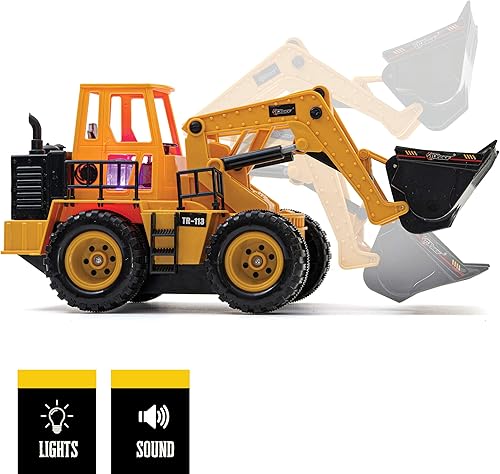 Miniatura 3 de Cargador frontal Top Race TR-113 de 5 canales totalmente funcional camión constructor a control remoto eléctrico con luces y sonidos