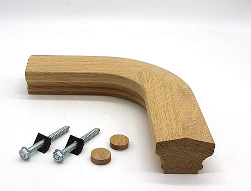 Miniatura 23 de 72-D3.5 Red Oak Dowel Top Newel 3 1/2" x 3 1/2" x 47 1/2", serie 6701, poste de escalera de madera dura, estilo redondo.. 3 pies. Barandilla