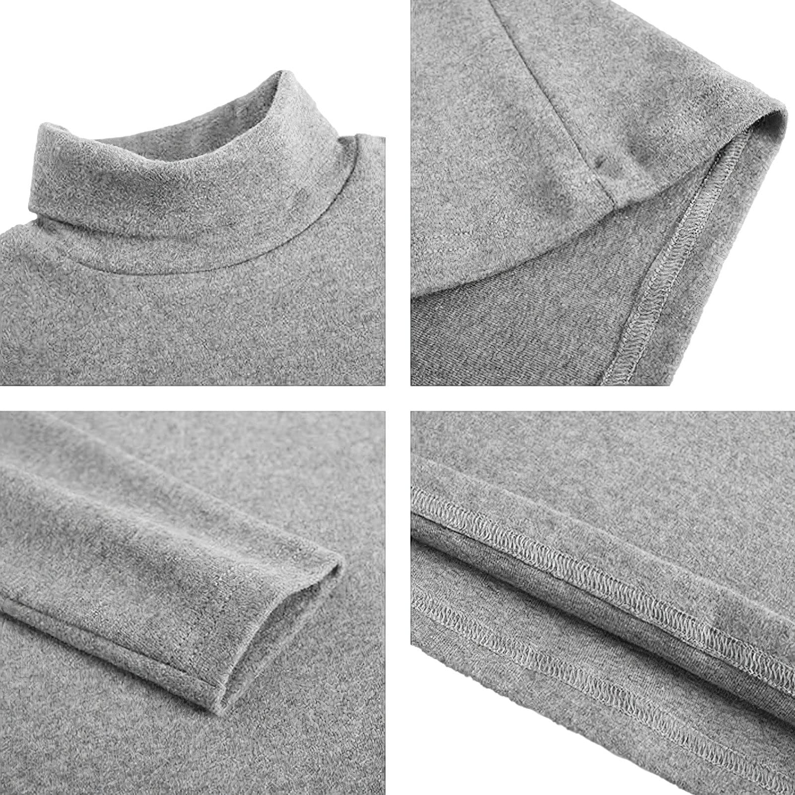 Conjunto de 3 piezas de camiseta térmica con cuello alto y manga larga elástica para niños y niñas