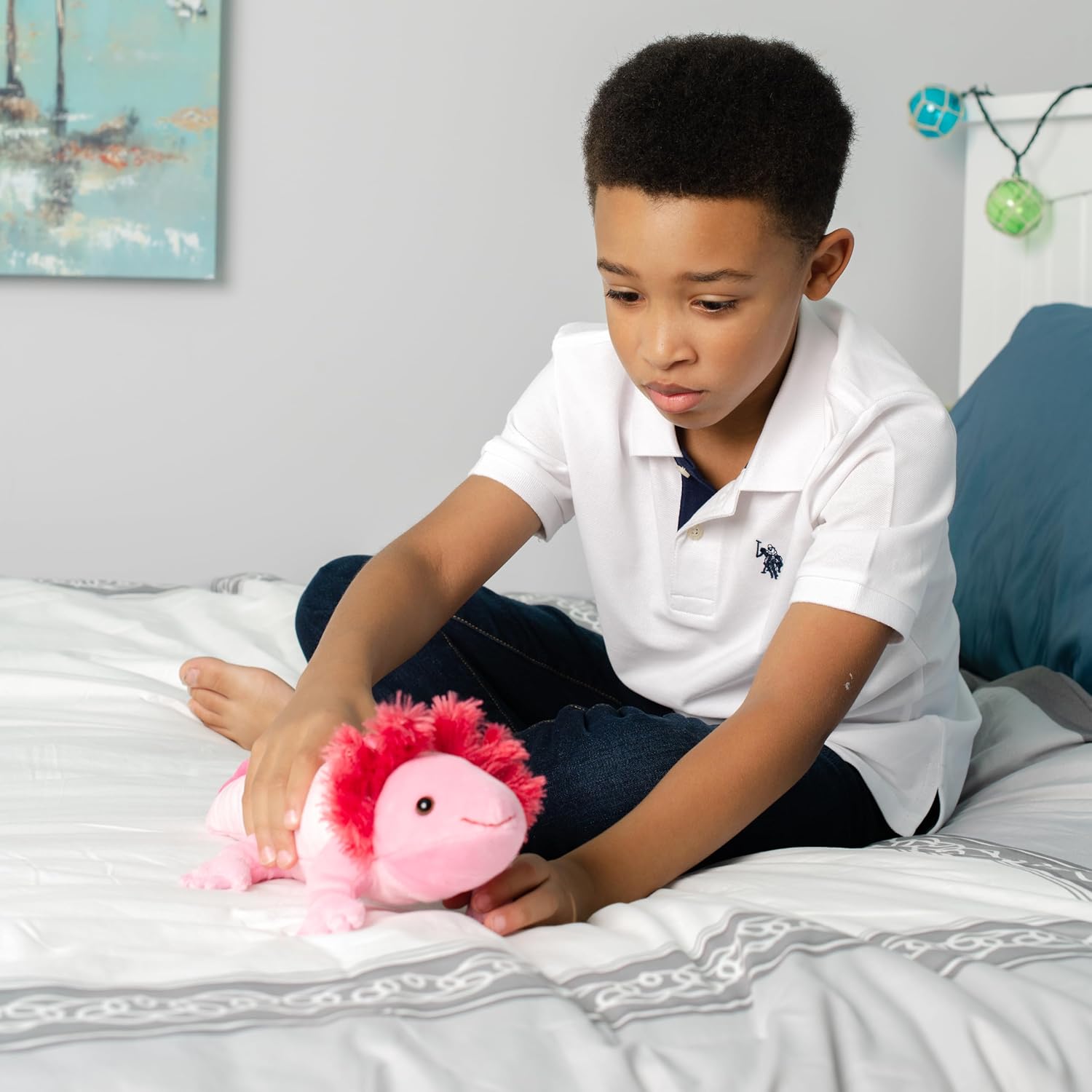 The Petting Zoo Axolotl Stuffed Animal Plushie, Gifts for Kids, Wild Onez Sealife Animals, Salamander Axolotl Plush Toy 14 inches