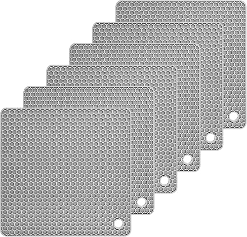 Salvamanteles de silicona para platos calientes, salvamanteles para cocina, salvamanteles para ollas y sartenes calientes, alfombrilla cuadrada de