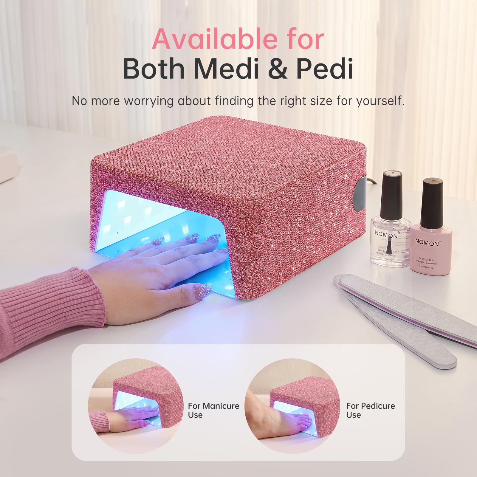 Lámpara de uñas profesional con 4 Temporizadores, Pantalla LCD, Sensor