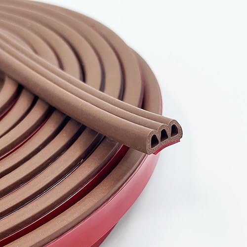 Miniatura 6 de Burlete para puerta de goma de silicona marrón, gran espacio para puertaventanas, 38 pulgadas de ancho x 18 pulgadas de alto, autoadhesivo para