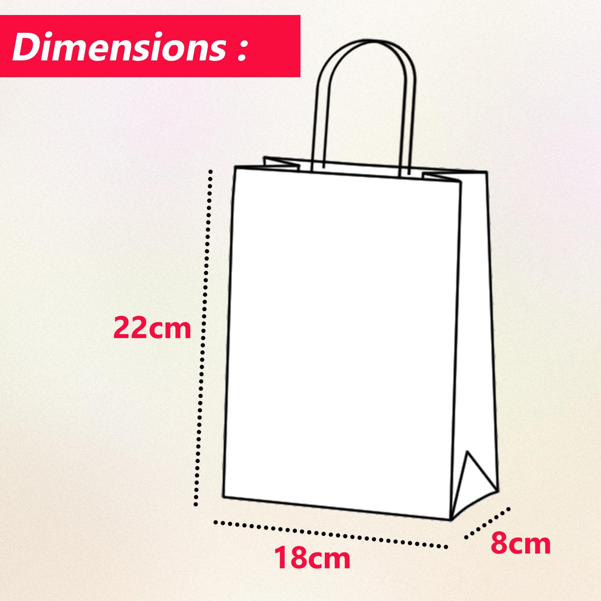 30 Pcs Small Orange Paper Party Bags with Handles Colourful Paper Gift Bags for Kids Parties Weddings Birthdays Baby Showers Xmas and Sweets 18x22x8cm Kraft Bags - Image 2
