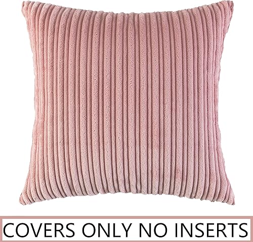 Miniatura 576 de UGASA - Juego de 2 fundas de almohada de terciopelo a rayas, funda decorativa para cojín con cremallera oculta para el hogar, sofá, dormitorio,