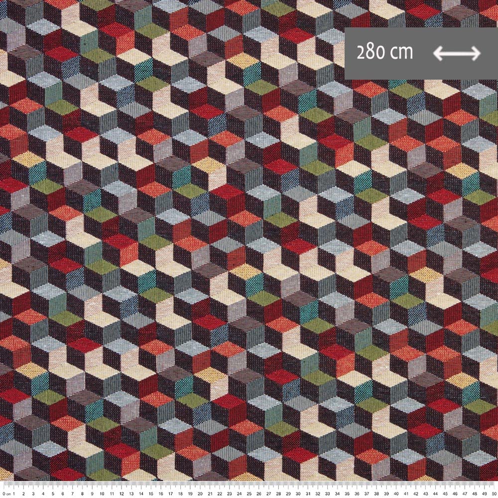 Kt KILOtela - Upholstery Fabric - Jacquard Gobelin - Size: 100 cm length x 280 cm width, Multicoloured, 100 x 280 cm - Image 3