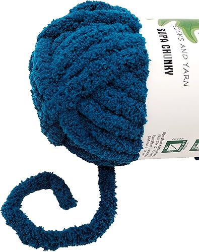 Miniatura 2 de DDL&HEXI 2 Park - Hilo grueso de chenilla, kit para hacer mantas, hilo para tejer jumbo, 2 x 8 onzas, 7.97 oz por bolsa (azul marino)