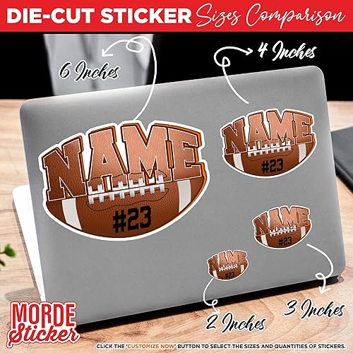 Miniatura 5 de Calcomanía personalizada con nombre para casco de fútbol y rugby, calcomanías de vinilo troqueladas para casco duro, laptop, botella de agua, autos