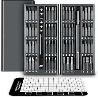 Precision Screwdriver Set,64 in 1 Small Screwdriver Set with 62pcs Bits,1 Magnetic Pad,Mini Screwdriver Set Magnetic Repair Tool Kit for Electronics iPhone Laptop Xbox Glasses Game Console