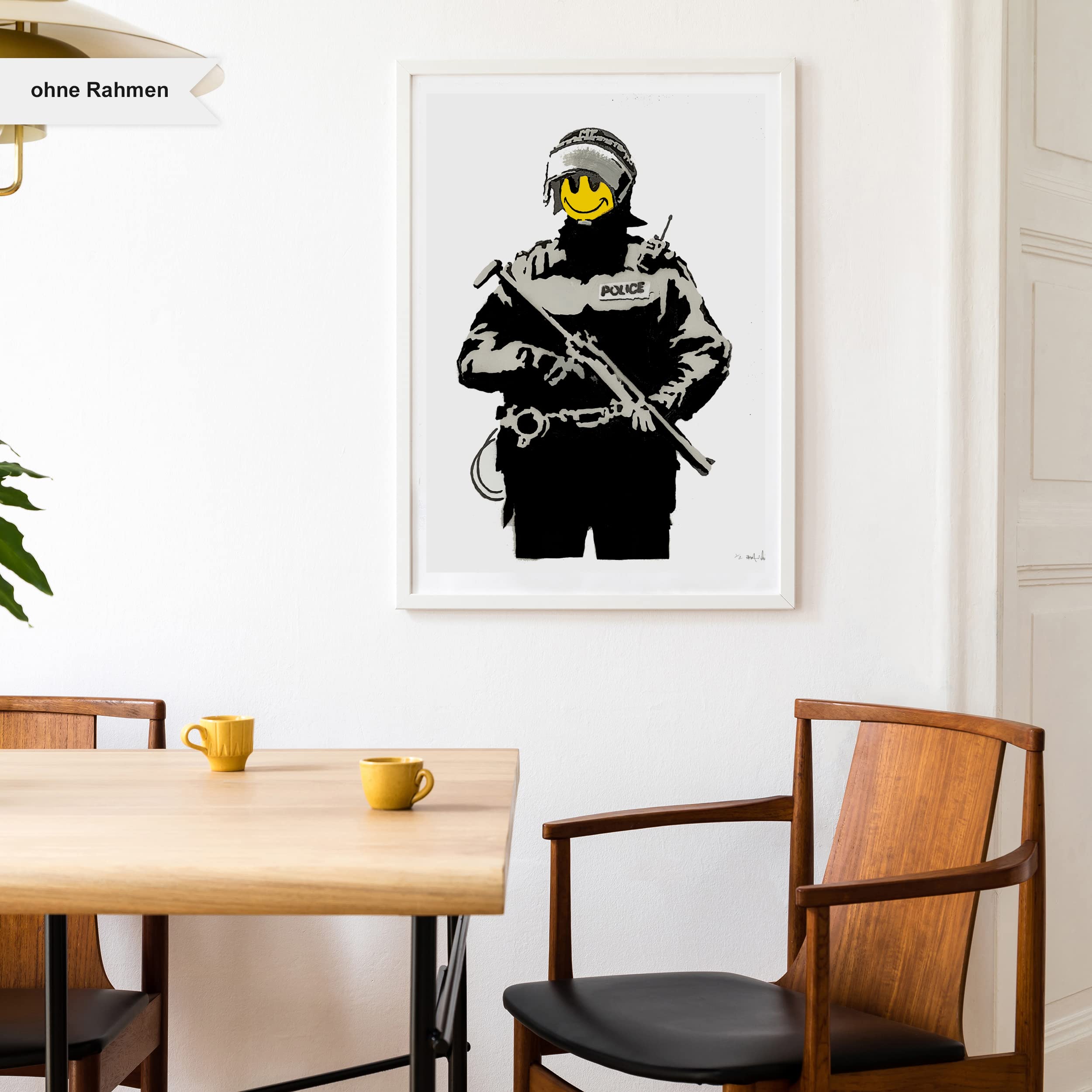 Tableau sur toile Banksy - Policeman Searching Girl