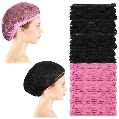 Miniatura 12 de 100 gorras desechables no tejidas Bouffant de 21 pulgadas, red elástica para el cabello, sombreros para salón de belleza, hospital, spa, catering