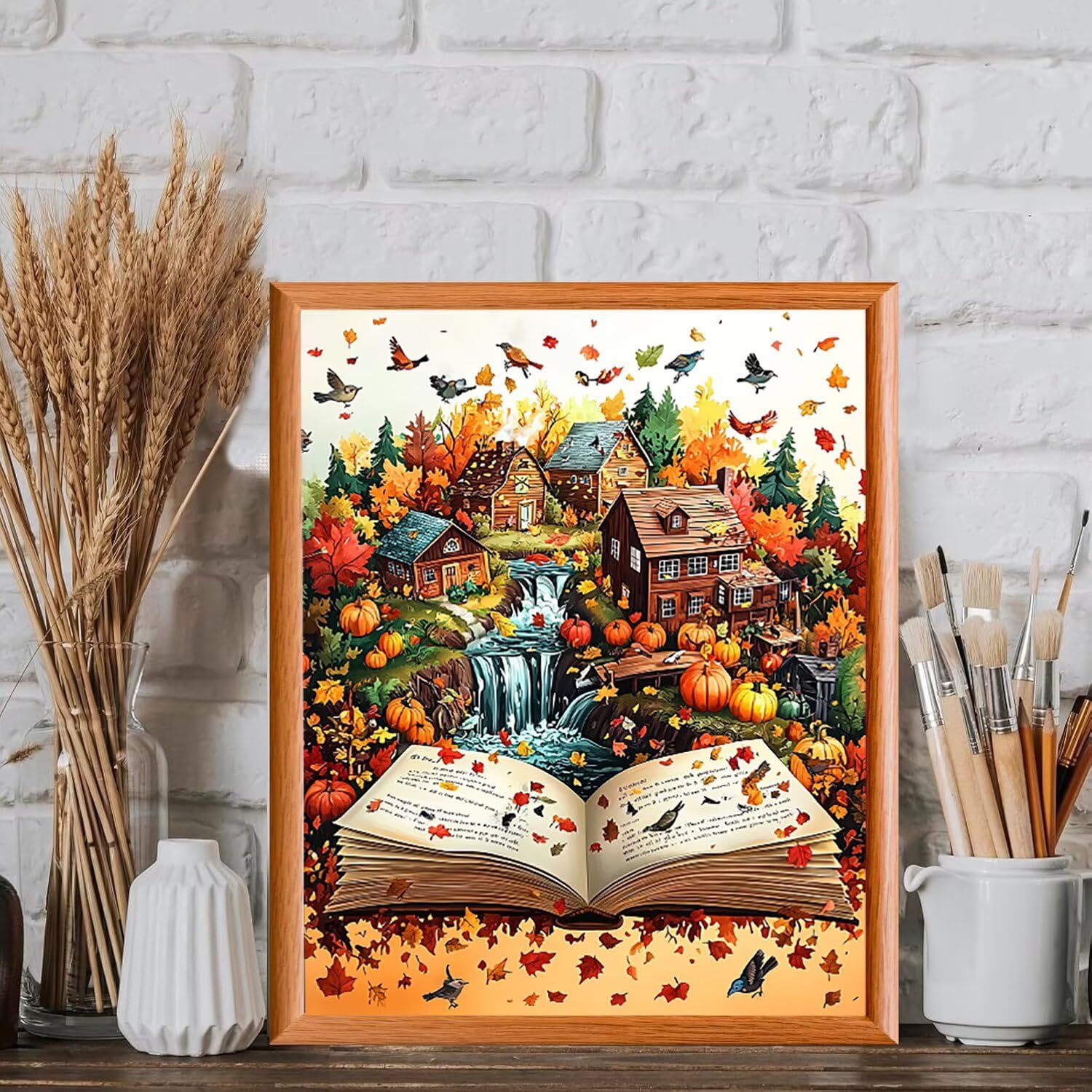Dipingere con i Numeri Adulti Paesaggio della libreria, 80x100cm s-251 | Paint by Numbers Kit con Pennelli e Acrilico Pigmento, Fai da te Olio La Pittura di Numeri Kit, Decora la Casa, senza Cornice